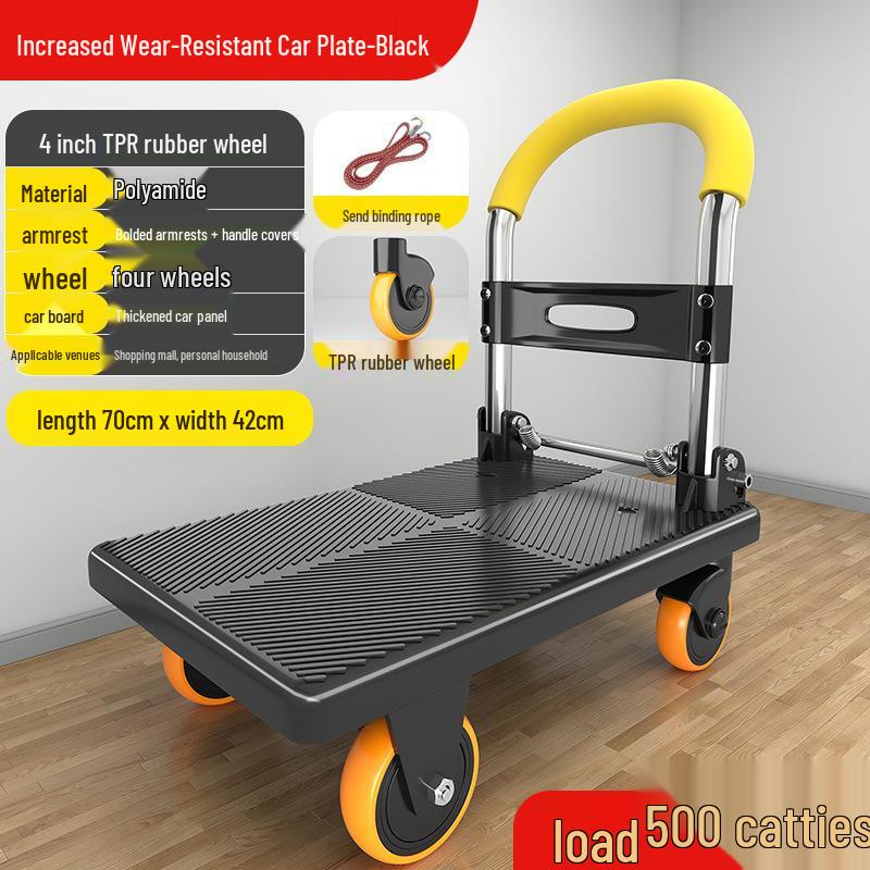 Lightweight Portable Folding Hand Cart for Moving and Delivery, Small Flatbed Truck for Household Use, Free Shipping