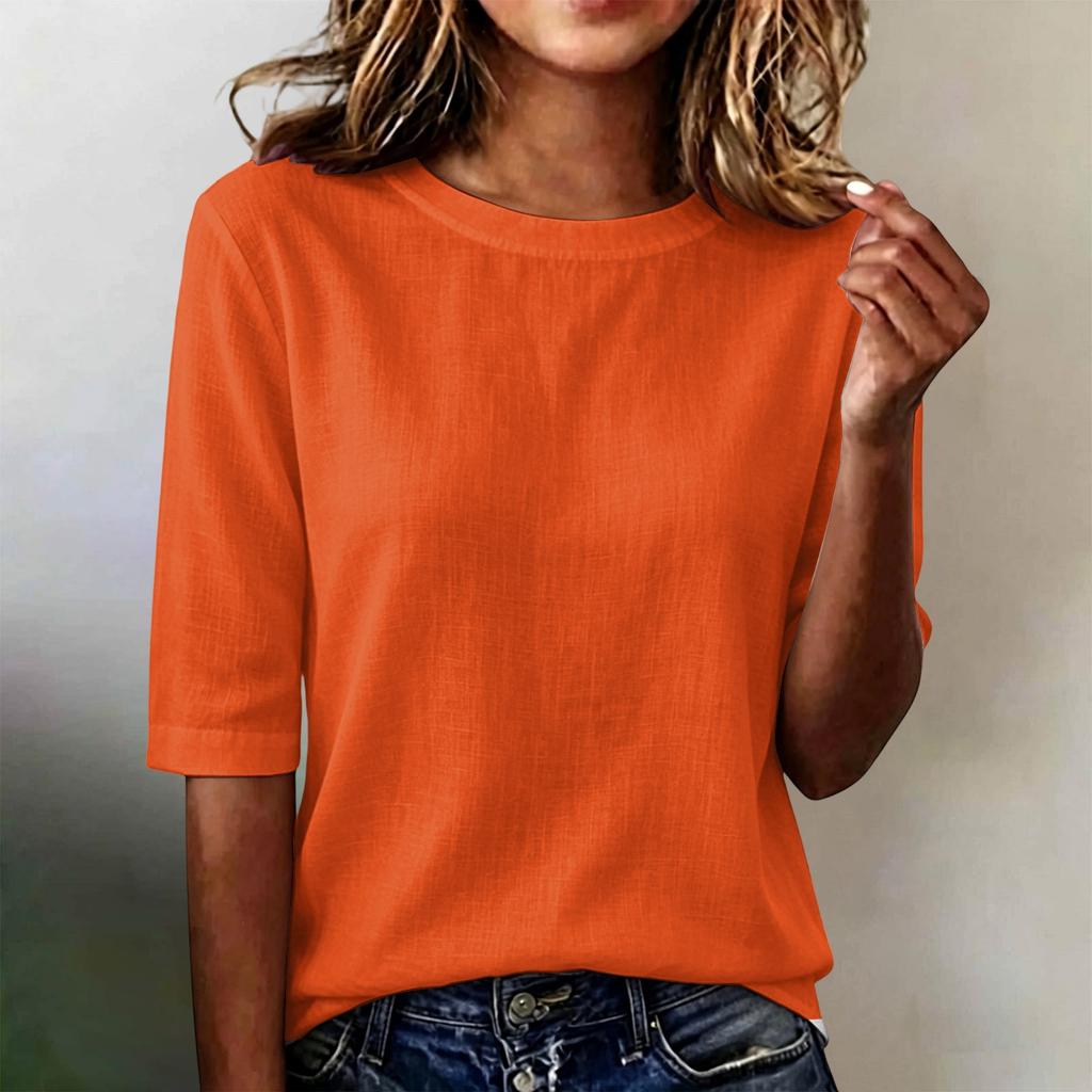Women's Casual Loose Fit Half Sleeve T Shirt Lightweight Round Neck Comfortable Everyday Top Suitable for Various Occasions
