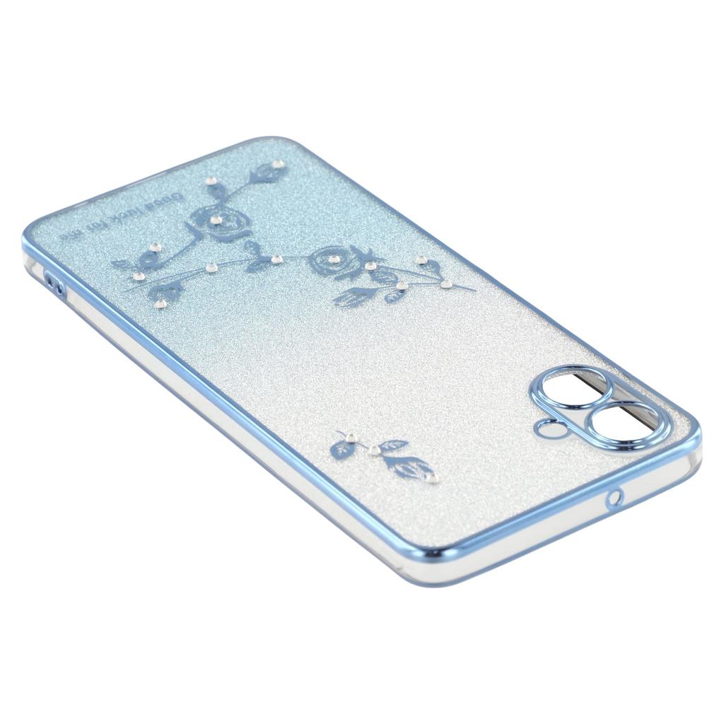 KADEM For Samsung Galaxy A05 4G Case Ring Kickstand TPU Flowers Phone Cover Gradient Glitter