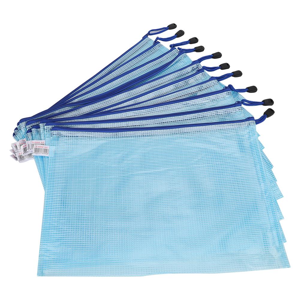 10pcs Mesh   Bag   File Folder PVC Transparent Information Pack Document