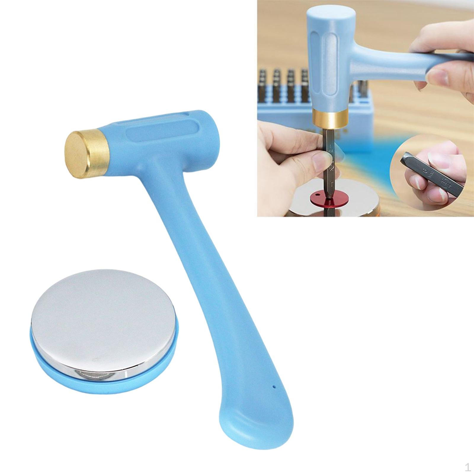 Jewelry Metal Stamps Hammer,Brass Bench for Family Craft Working Stamping Hammer Leather
