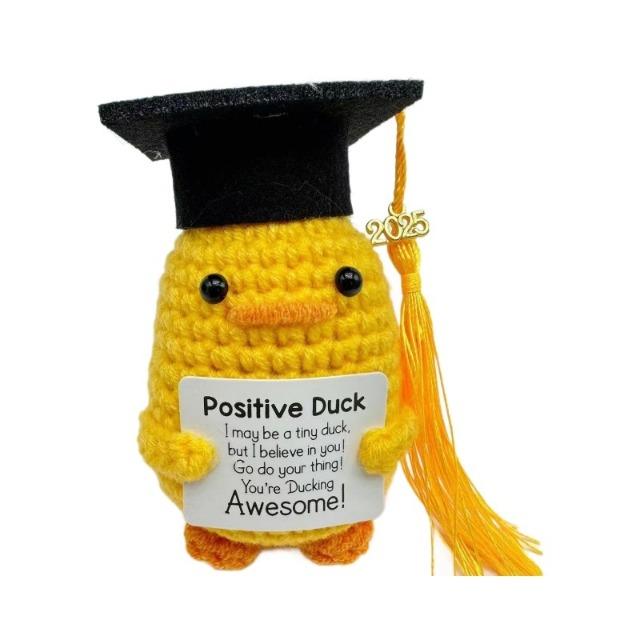 2026 New Positive Energy Handmade Crochet Funny Duck Tortoise Owl Doll Desktop Ornament Perfect Graduation Holiday Gift