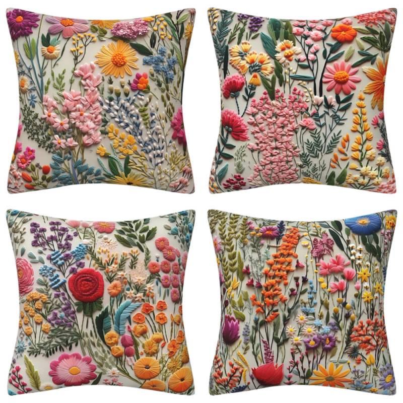 New Stereo Embossed Floral Pillowcase Cushion Cover with Digital Printing