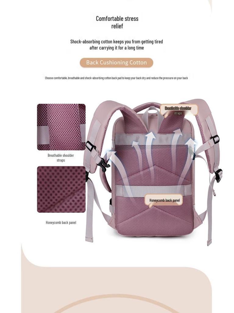 Compact, Lightweight 40*25*20 Carry-On Bag with Vacuum Bag Option, Versatile Double Shoulder Backpack, Ideal for Air Travel, Women-Friendly Design