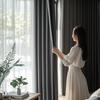 Thermal Insulated Blackout Level 1 100cm Wide X 135cm Set of Soundproof Blocks Over of Cold Weather Drape Curtains for Small Windows Soundproof UV Day