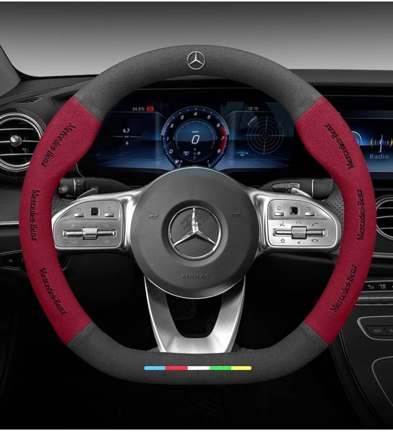 Car Steering Wheel Cover For Mercedes Benz A B C E S Class AMG GLA GLB GLC GLE CLA CLS SLC GLS GLK SLK Vito ML Pilot A45 C43 C63 BC2 C13