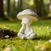 Zen Meditation Mushroom Sculpture Resin Mushroom Figurine for Living Room Home Office Desk Patio Garden Decor