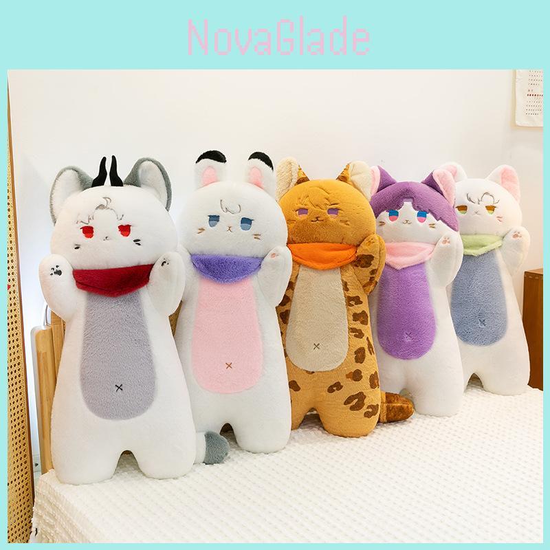 Siamese Cat Plush Doll Long Soft Animal Cushion For Kids Bedroom Decor