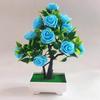 Artificial Flower Plant Rose Potted Bonsai Office Garden Desktop Ornament Decor