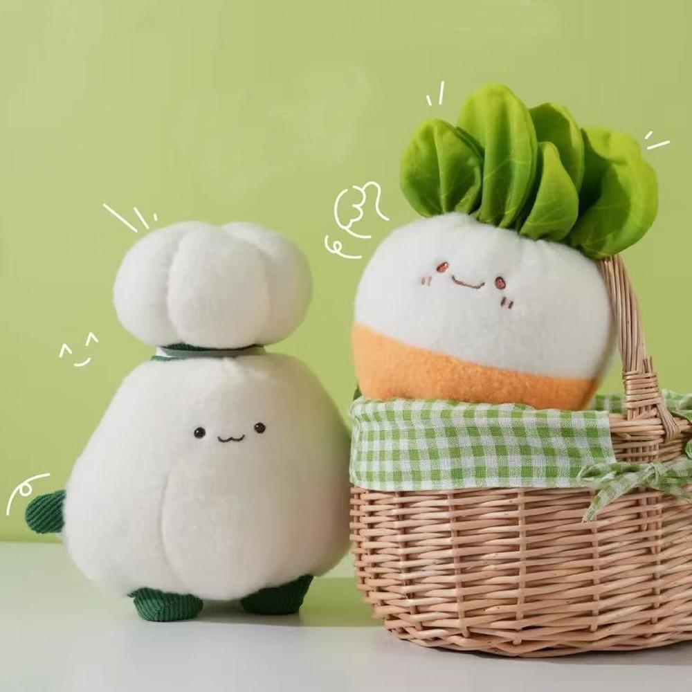 Adorables Peluches de Verduras Colección de Apio, Zanahoria, Champiñón, Calabaza, Brócoli, Ajo, Berenjena, Patata y Nabo Rellenos