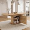 Masă de Dining Ovală Extensibilă, L140/200*l80*H75cm, cu Depozitare, Masă de Cafea/Relaxare, Modern Minimalist, Multifuncțională Economisitoare de Spațiu, Culoare Stejar