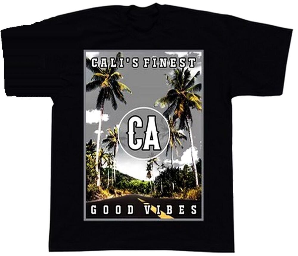 Cali s Finest Good Vibes Mens T-Shirt Print On Shaka Wear Heavyweight Tee Unisex T-Shirt XXXL