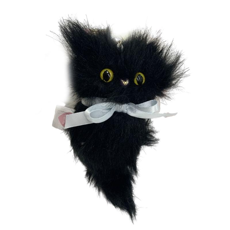 Plush Cat Keychain Cute Decorations Keyring Hanging Ornament Backpack Handbag Charm Pendant Gift for Girls Women