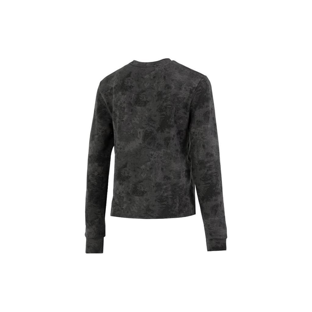 Under Armour Tie-Dye Crew Neck Pullover Long Sleeve T-Shirt Women Tops Dark-Grey 1373036-001