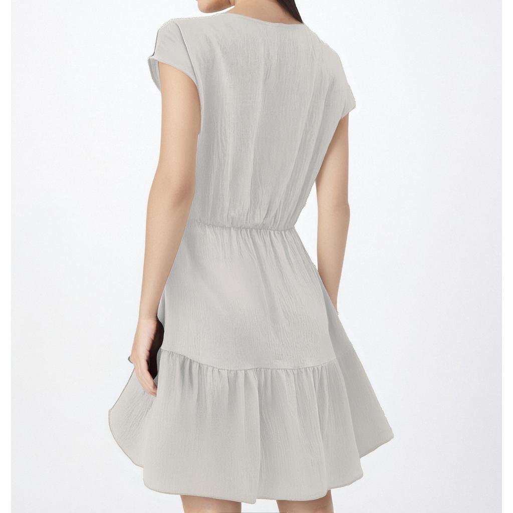Women's Fashion Casual V-Neck Shoulder Sleeve Dresses