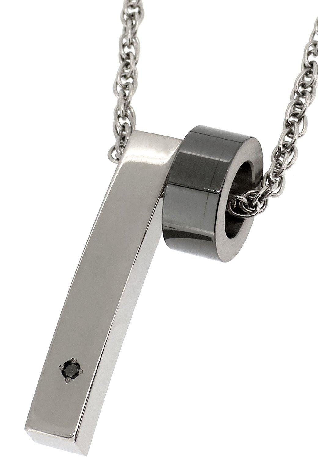 

Phiten Black IP Ring Black Diamond Plate Double Parts Titanium Necklace Simple [Fefe] fe-fe×phiten [Special Specifications]