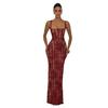 European and American Women's Clothing Fashion Lace Fish Bone Suspender Long Dress Waist Evening Dress Strap Hip Tube Top Dress