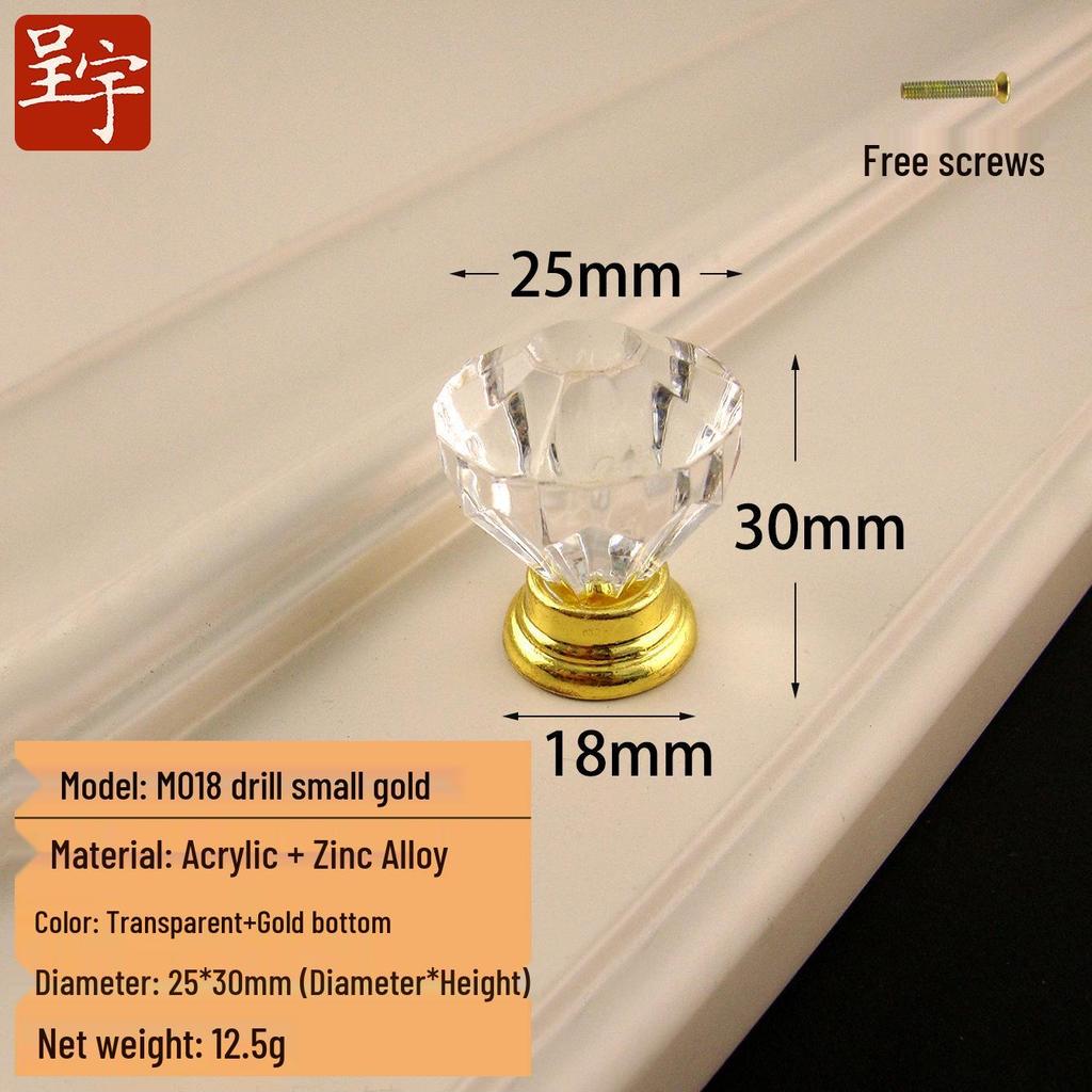 Crystal Clear Acrylic Knob: Single Hole Diamond Design for Pot Lids, Wardrobes, and Drawers