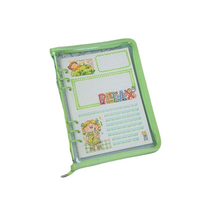 A5 Transparent PVC Ring Binder Notebook Planner, 6-Hole Photo Album with Removable Cover (A6 Compatible)