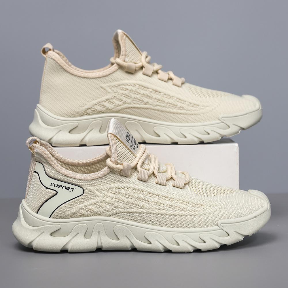 

Summer new men s shoes one pedal breathable trendy shoes flying woven thin lightweight comfortable low-top sports shoes 46