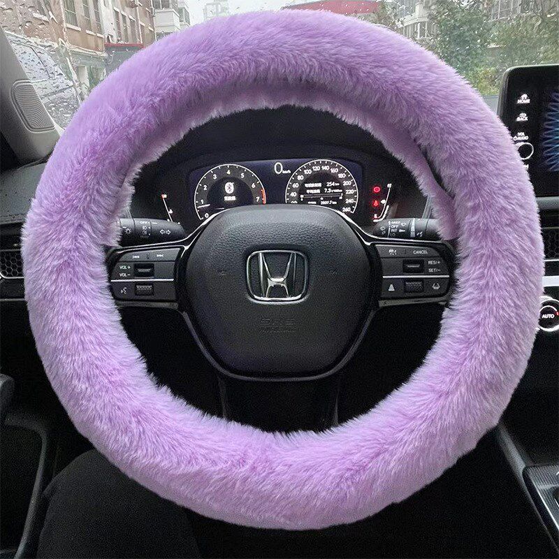 Winter Car Steering Wheel Cover Short Plush Car Handle Cover New Universal Winter Handle Cover for Women Volkswagen Warm and Cute