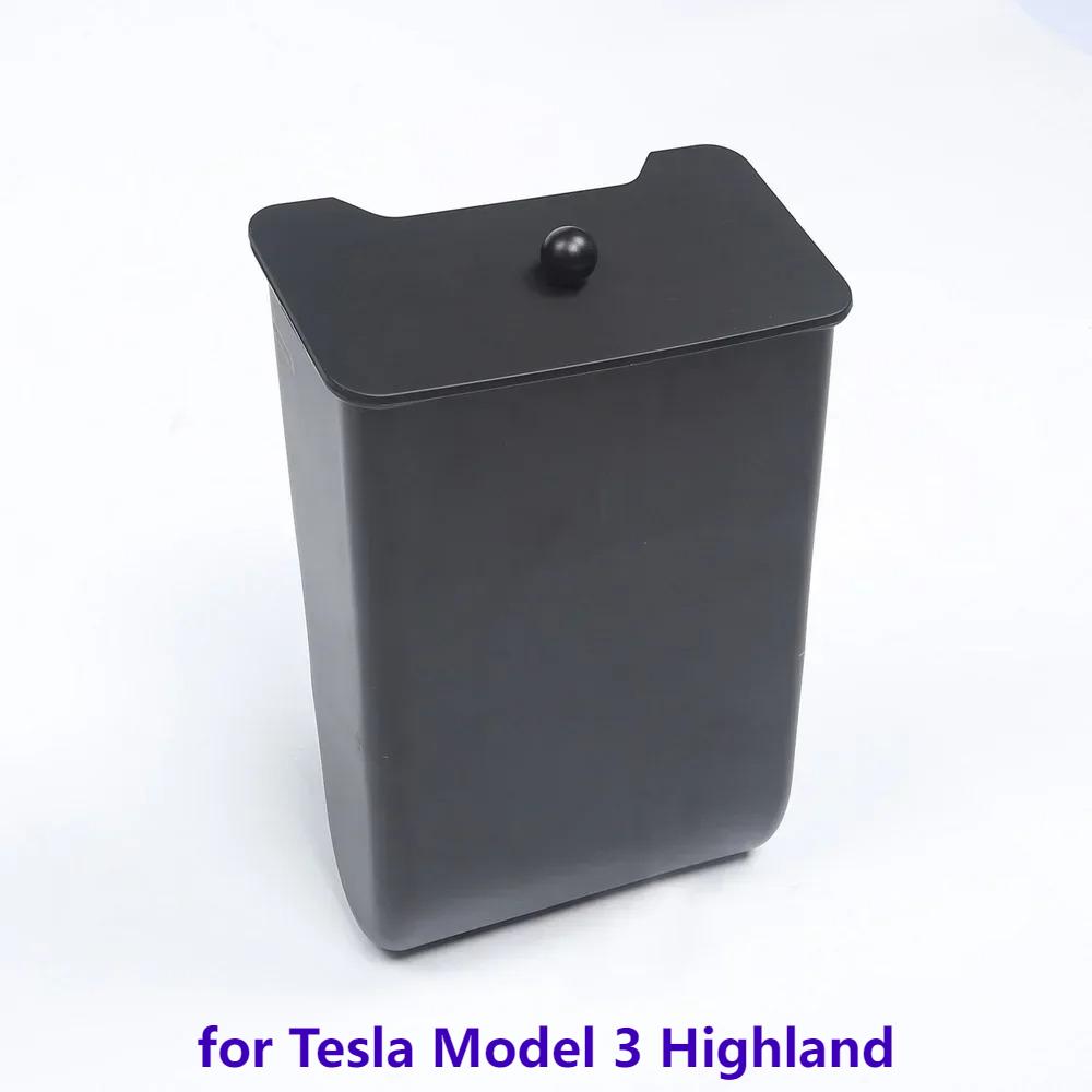 for Tesla Model Y Juniper 2026 Under Rear Air Outlet Storage Organizer Box Rear Seat Trash Can Model 3 Highland Accessories 2025