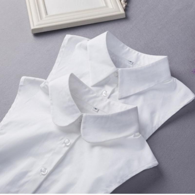 Mens M/L Size Fake Collar for Womens Solid Color White Formal Suits Half Shirt Detachable Collar Business Blouse False Collar