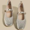 Fashion Pleated Shallow Heeled Shoes Designer Classical Loafers Shoes 2025 Autumn Fad Woman Pumps New Brand Dress Zapatillas De Mujer