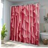 1 Stück Rosa Rüschen-Duschvorhang - Schichtdesign Badezimmerdekoration, Maschinenwaschbares Polyestergewebe mit 12 Haken, 70,8x70,8 Zoll