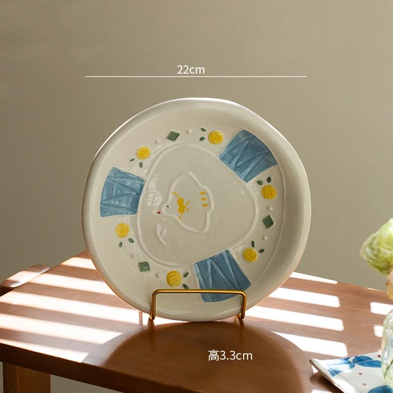 Creative Irregular Ceramic Plate Cute Cartoon Exquisite Dining Plates Afternoon Tea Dessert Fruits Plate Breakfast Salad Bowls