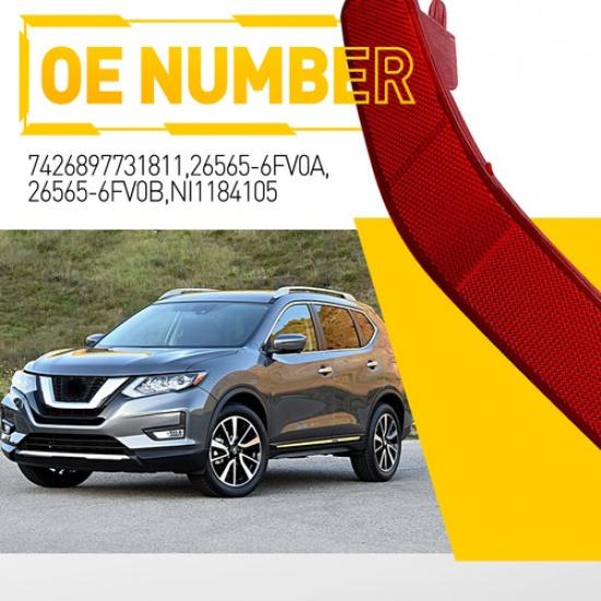 Red LH Bumper Rear Reflector Side Marker Light Cover Fits Nissan 2017- Rogue