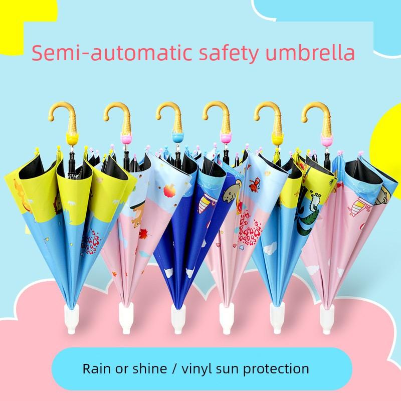 Children's Umbrella for Kids, Elementary School Students, Boys and Girls, Dual-Use Sun and Rain Umbrella, Black Coating, Back-To-School Season, Sun