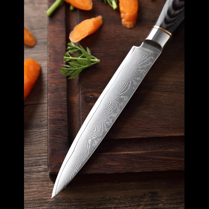 5Inch 67 Layers Damascus Steel Utility Knife Fruit Knife Sushi Knife Kitchen Vegetables Cutting Knives