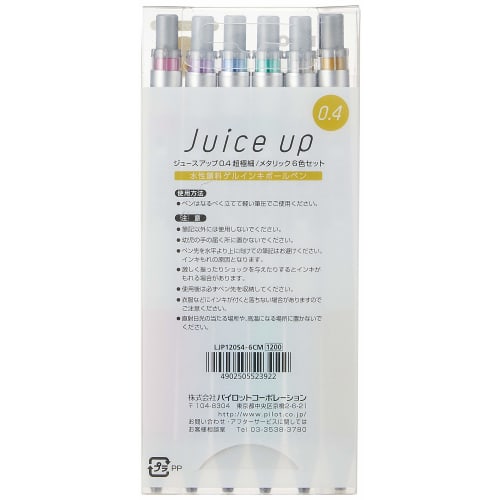 Pilot Gel Ballpoint Pen Juice Up 0.4 Metallic Color 6 Colors LJP120S4-6CM