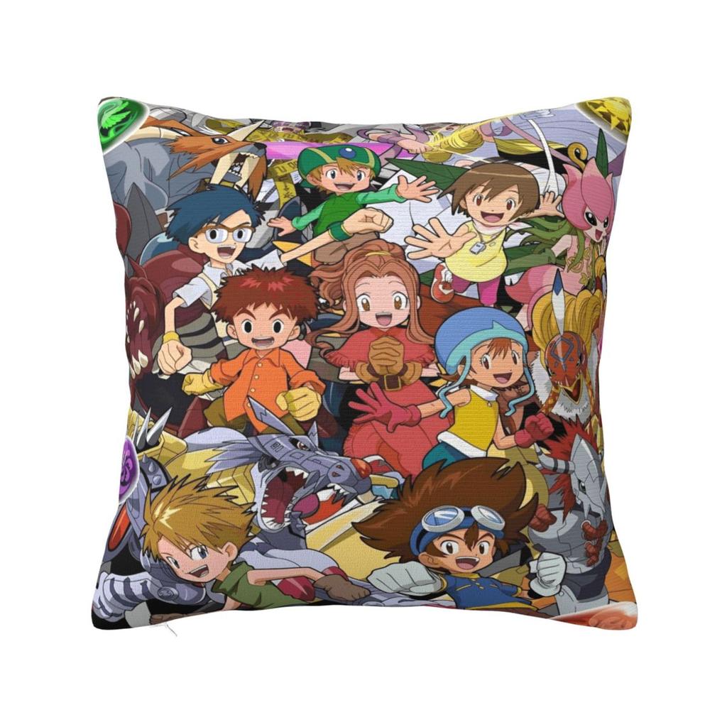Stylish Bedroom Digital Monster Digimon Decoration Pillowcase Merch Pillow Cover Zipper Multi-Size