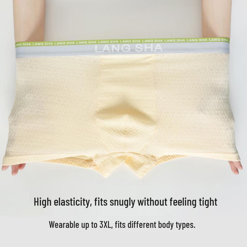 Langsapa Men's 7A Antibacterial Breathable Boxer Briefs (4-Pack)