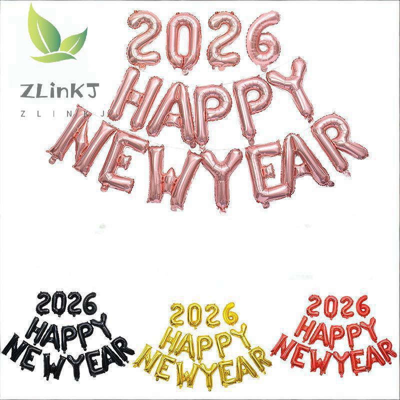 1pc 2026 Happy New Year Metallic Foil Balloons Festive Decor For Parties Celebration Home Decoration