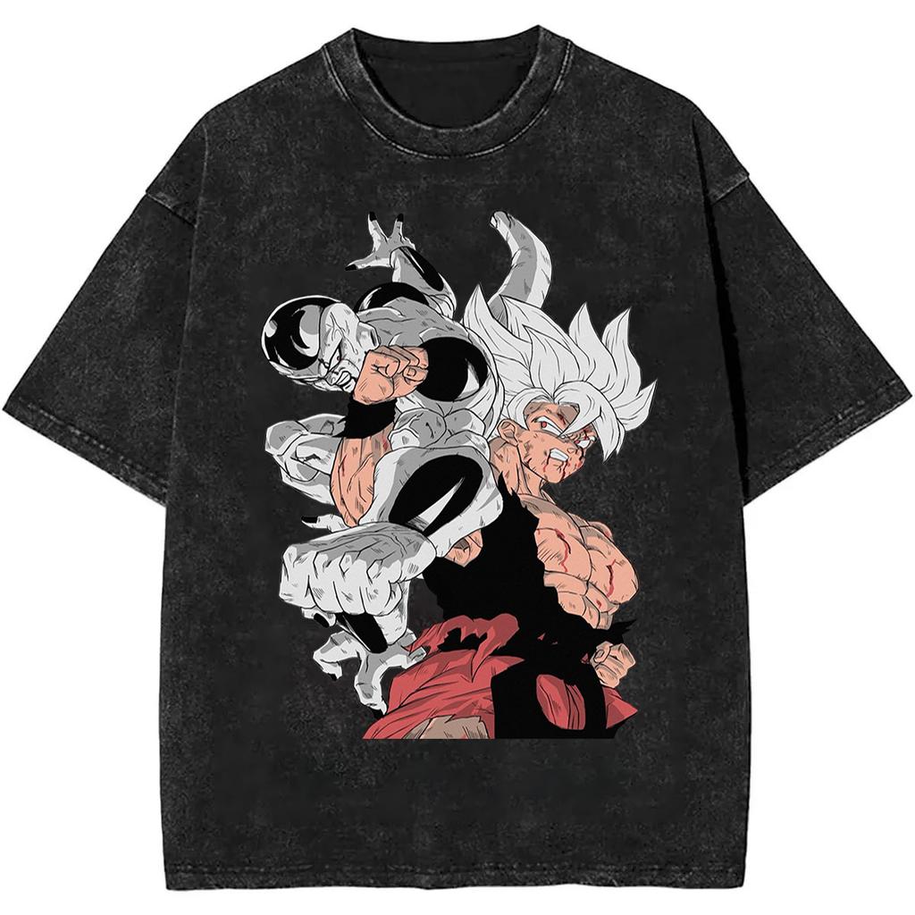 New  Dragon Ball Super Saiyan  Quality TShirt Men and Women Cotton Vintage Washed Print Retro Streetwear Sports Tops
