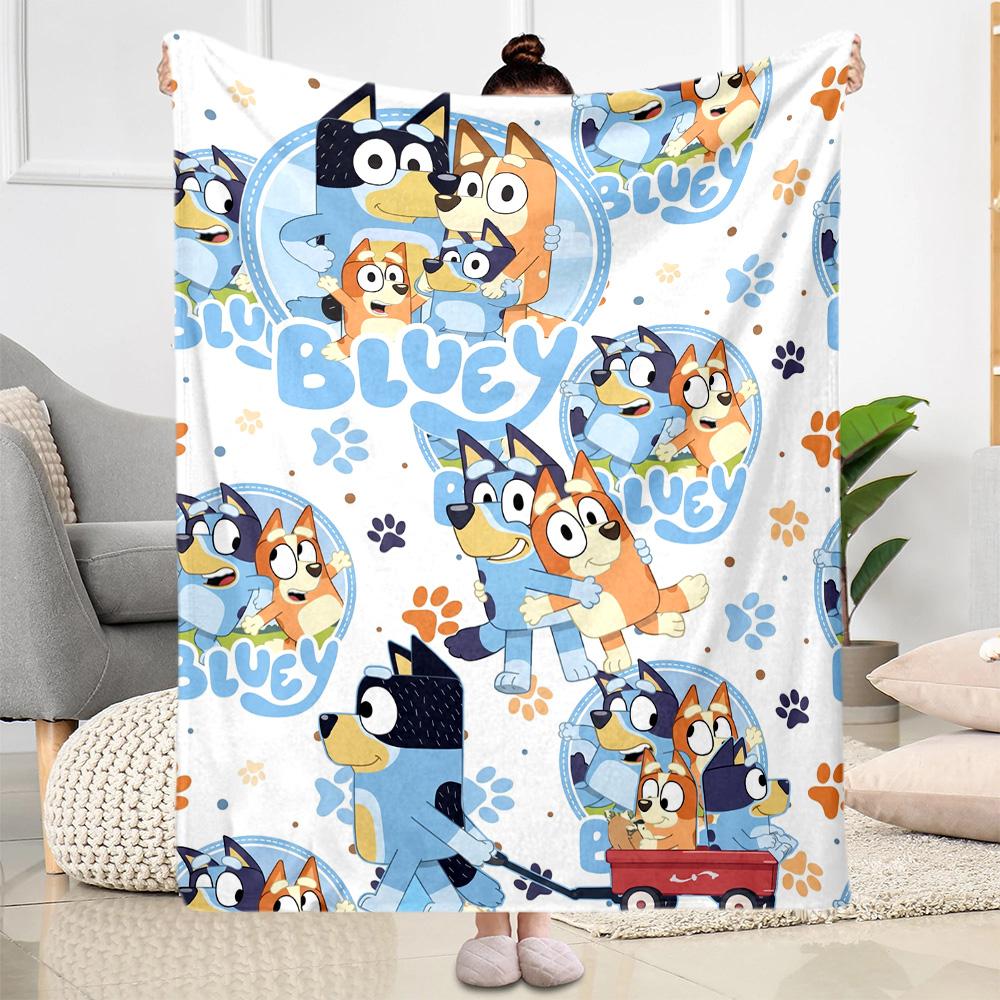 Bluey Bingo's Beach Day Blanket Soft Warm Cozy Great for Sofa Seaside Couch Four Seasons Multipurpose Playful Design