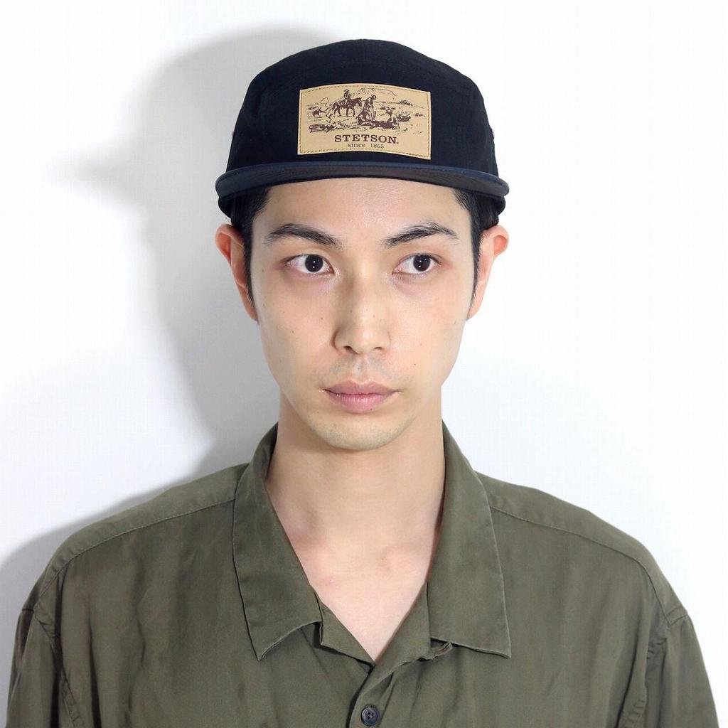 Used STETSON Jet Cap Spring Summer Hat JET CAP Men's Women's Made in Japan Black Father's Day [TB]