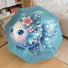 Ocean Animals Themed Folding Umbrella Fashion Auto-Open 8 Iron Ribs Plastic Handle Foldable Sunshade Perfect Christmas Gifts