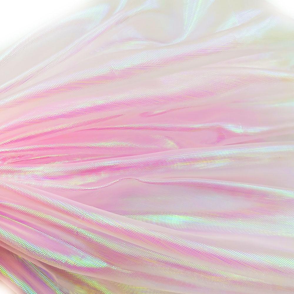 100x150cm Holographic Fluorescent Voile Organza Tulle Fabric Shiny Gauze for Wedding Decor Stage Costumes Doll Clothes DIY Craft