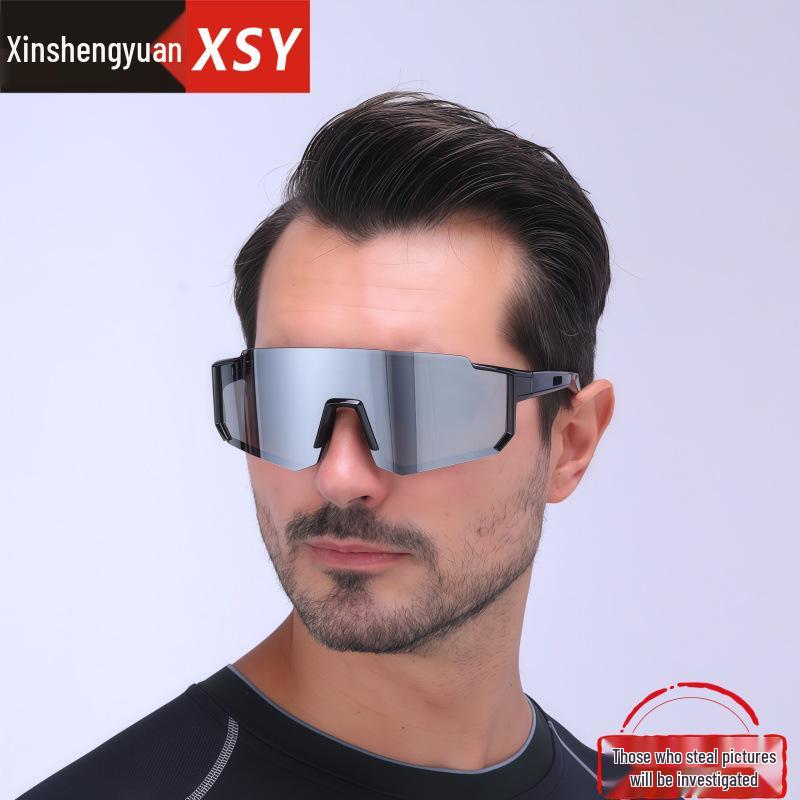 Trendsetting Iridescent Cycling Sunglasses: European & American Sports Fashion for Men & Women