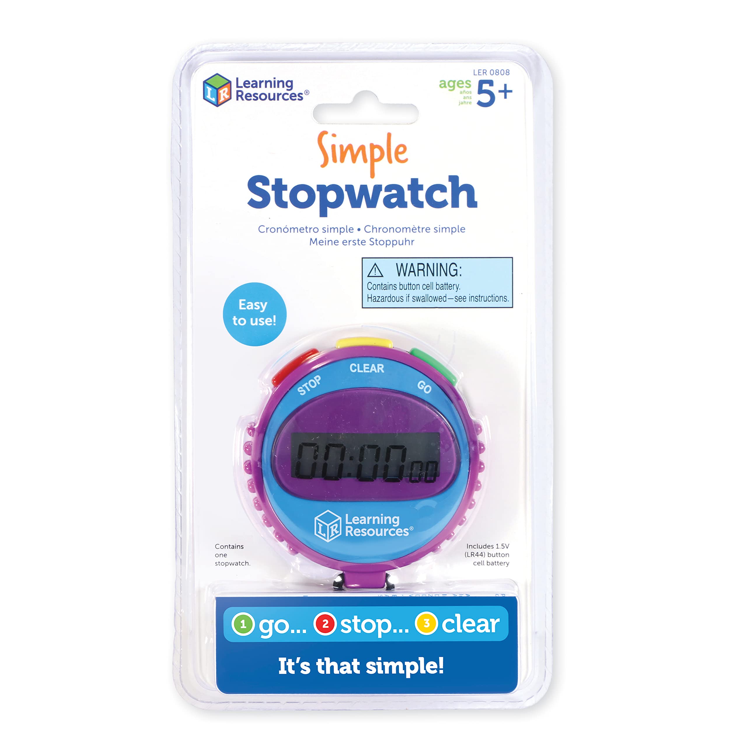 

Learning Resources Easy Stopwatch Simple Genuine LER0808