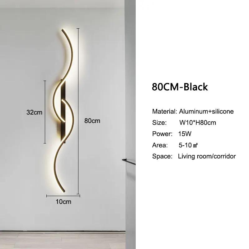 Black Gold Dimmable LED Wall Lights Wall Lamps with RC for Bedroom Living Room Minimalist Bedside LED Wall Lighting Sconce Aisle