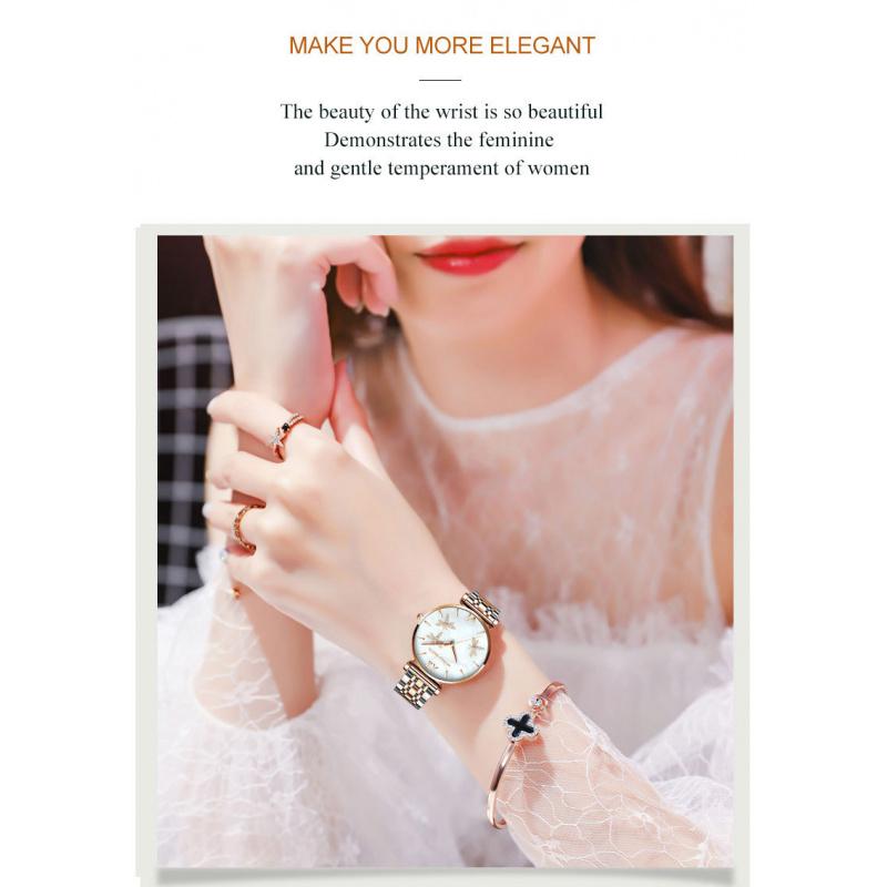 Hannah Martin HM Dragonfly Eine Uhr Mani Japanisches Uhrwerk Edelstahlarmband Perlmutt-Oberfläche Damen Leichter Luxus