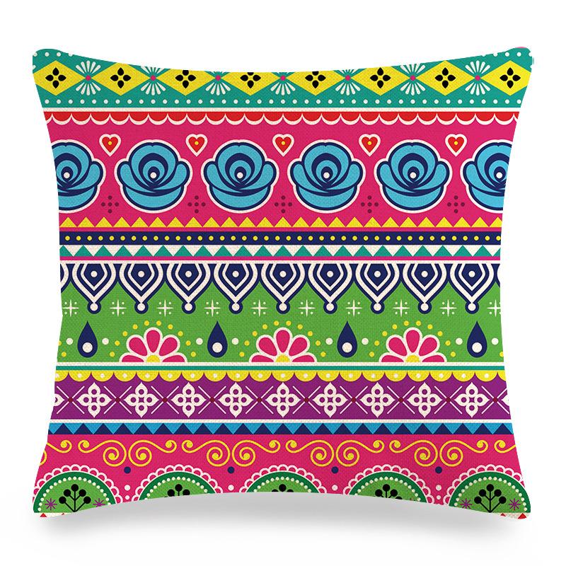 Seamless Lace Ethnic Style Digital Printing Short Plush Pillow Covers For Car Sofa Office Cushion Cover Home Goods 60X60Cm