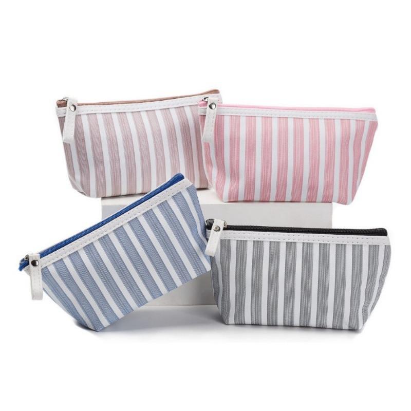 2025 Fresh Striped Makeup Bag Portable Travel Washroom Storage Bag Mini Waterproof Handbag for Women Hz4898