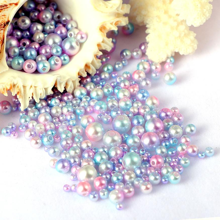 

10g randomly mixed 3-8mm perforated ABS imitation pearl bracelet necklace DIY jewelry making decoration