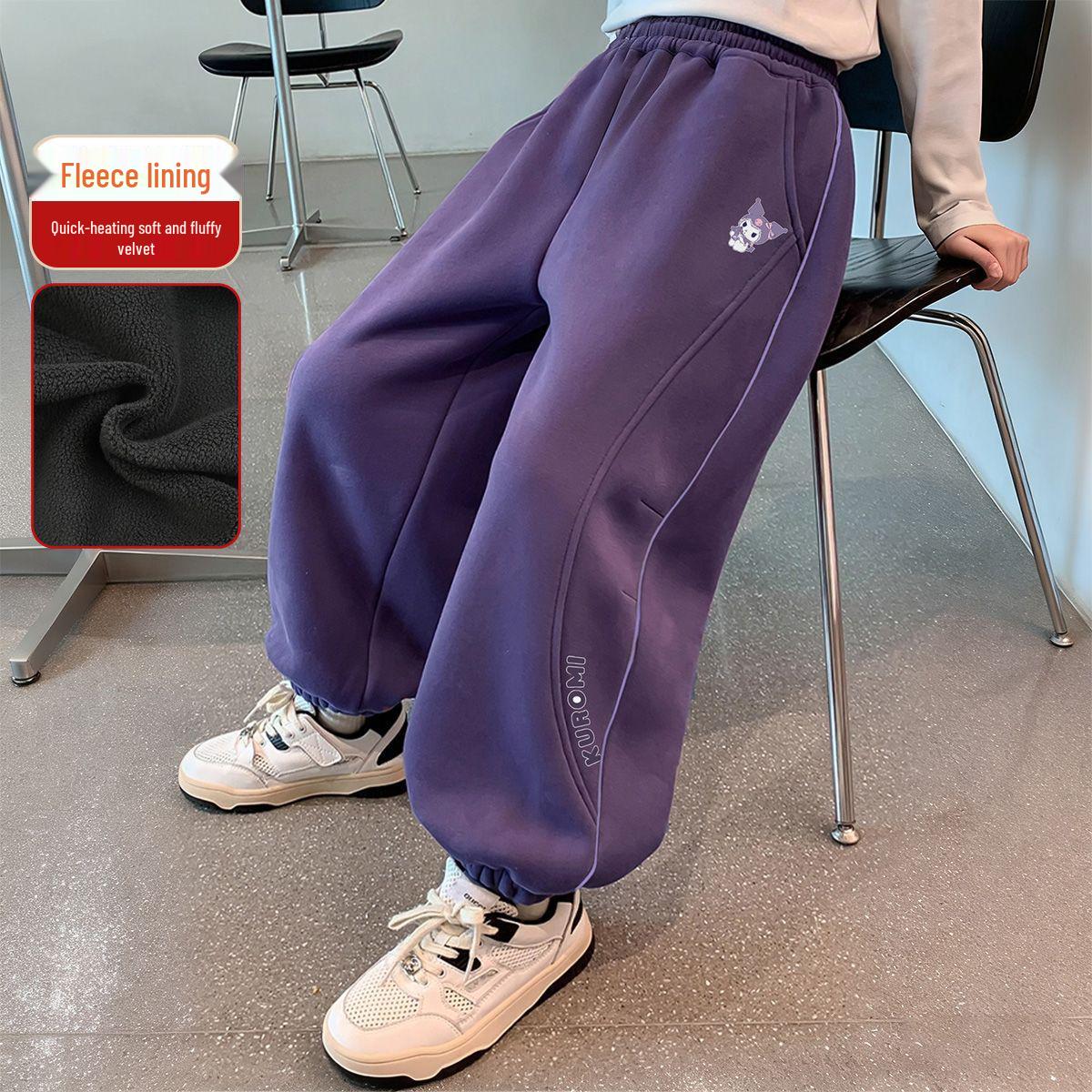 

Зимові флісові штани-джоггери для дівчаток Hello Kitty x Kuromi 2025 130 фіолетовий